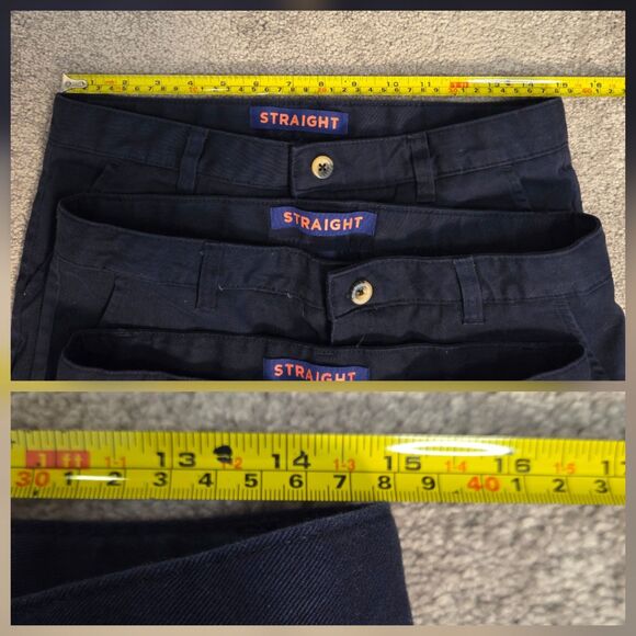 Girls French Toast Uniform Pants Size 14 1/2 Plus Straight Fit Navy Blue Chino - Picture 4 of 9
